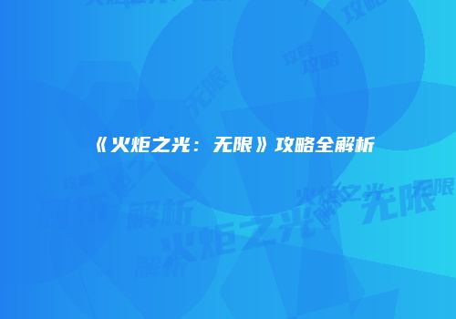 《火炬之光：无限》攻略全解析