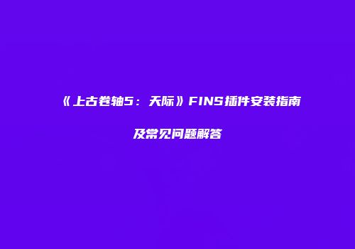 《上古卷轴5：天际》FINS插件安装指南及常见问题解答