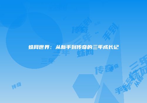 蛛网世界：从新手到传奇的三年成长记