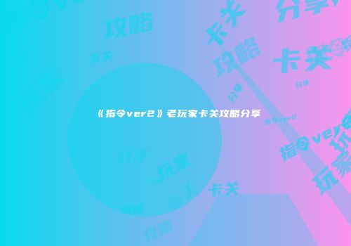 《指令ver2》老玩家卡关攻略分享