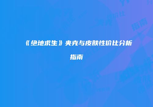 《绝地求生》夹克与皮肤性价比分析指南