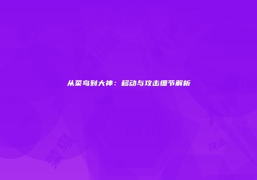 从菜鸟到大神：移动与攻击细节解析