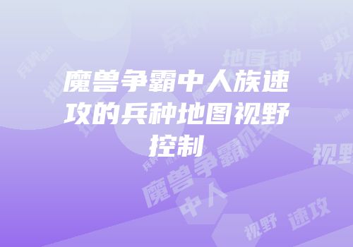魔兽争霸中人族速攻的兵种地图视野控制