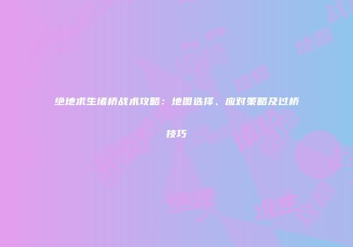 绝地求生堵桥战术攻略：地图选择、应对策略及过桥技巧