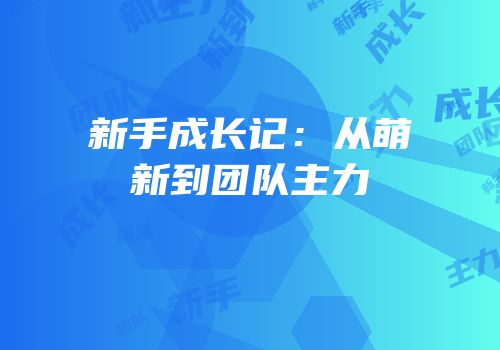 新手成长记：从萌新到团队主力
