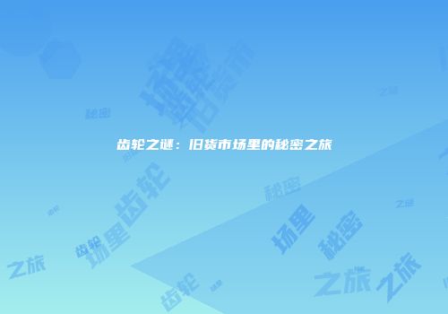 齿轮之谜：旧货市场里的秘密之旅