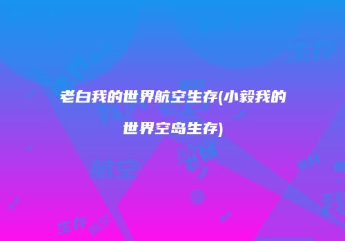老白我的世界航空生存(小毅我的世界空岛生存)