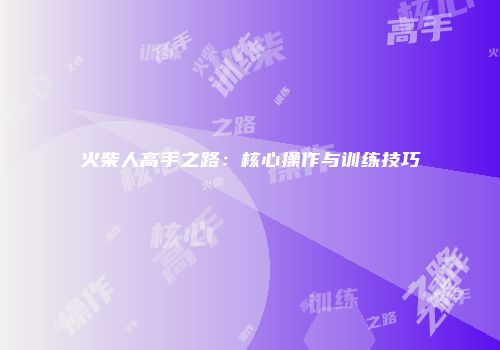火柴人高手之路：核心操作与训练技巧