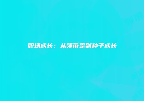 职场成长：从领带歪到种子成长