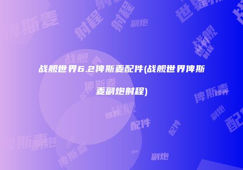 战舰世界6.2俾斯麦配件(战舰世界俾斯麦副炮射程)