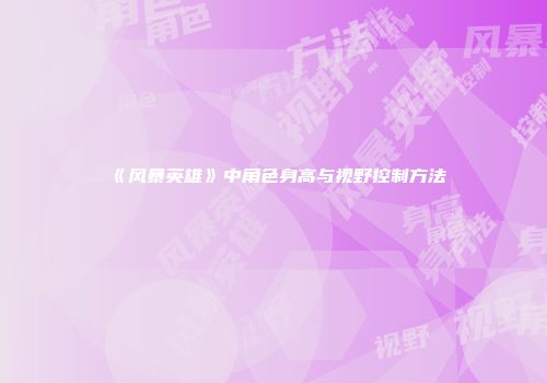 《风暴英雄》中角色身高与视野控制方法