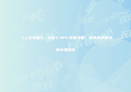 《上古卷轴5：天际》NPC装备攻略：提升游戏体验的详细指南