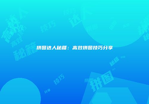 拼图达人秘籍：高效拼图技巧分享