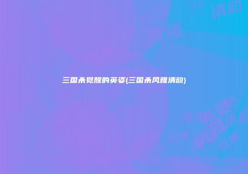 三国杀觉醒的英姿(三国杀风雅清韵)