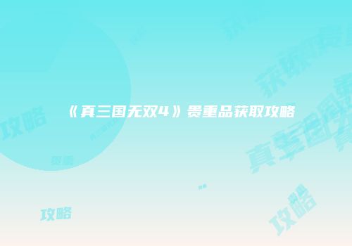 《真三国无双4》贵重品获取攻略