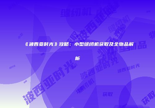 《波西亚时光》攻略：小型缝纫机获取及全物品解析