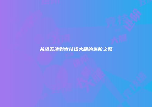 从战五渣到竞技场大腿的进阶之路
