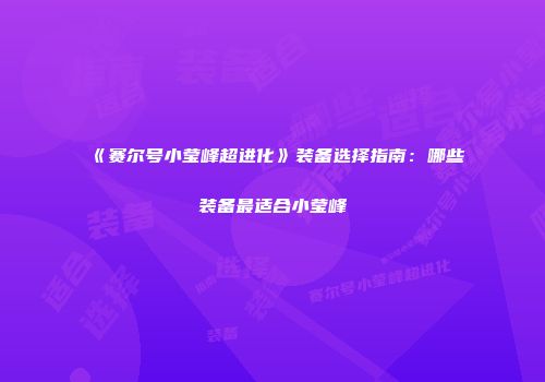 《赛尔号小莹峰超进化》装备选择指南：哪些装备最适合小莹峰