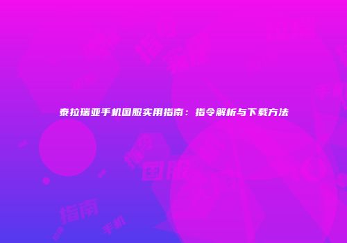 泰拉瑞亚手机国服实用指南：指令解析与下载方法