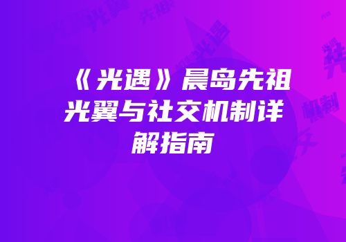 《光遇》晨岛先祖光翼与社交机制详解指南