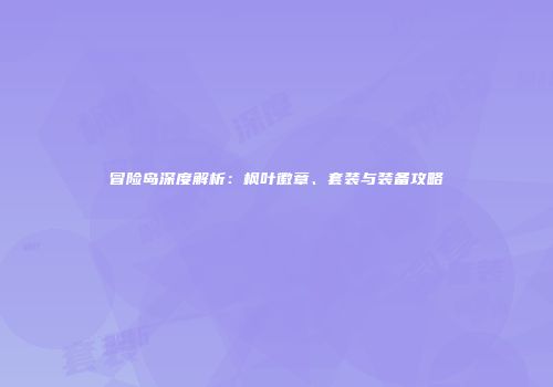 冒险岛深度解析：枫叶徽章、套装与装备攻略