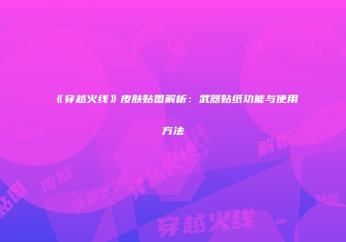 《穿越火线》皮肤贴图解析：武器贴纸功能与使用方法