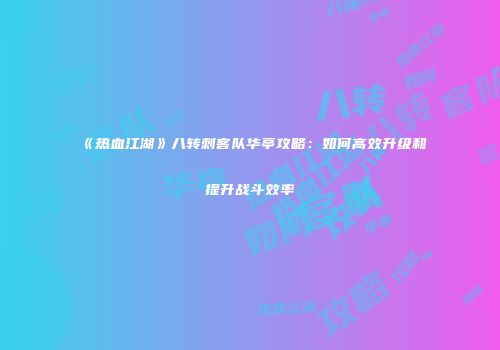 《热血江湖》八转刺客队华亭攻略：如何高效升级和提升战斗效率