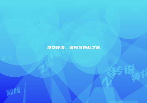 神龙传说：冒险与挑战之旅