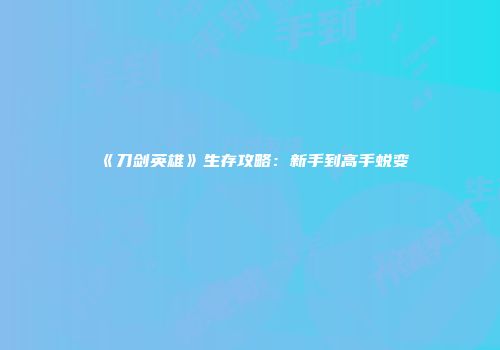 《刀剑英雄》生存攻略：新手到高手蜕变