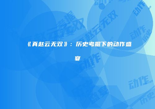 《真赵云无双》：历史考据下的动作盛宴