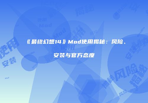 《最终幻想14》Mod使用揭秘：风险、安装与官方态度