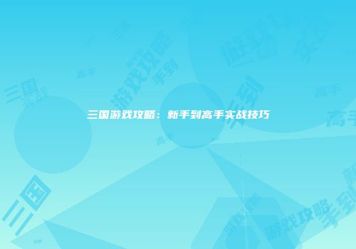 三国游戏攻略：新手到高手实战技巧