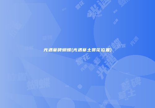 光遇墓碑蝴蝶(光遇墓土赏花位置)