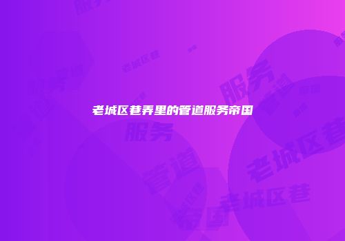 老城区巷弄里的管道服务帝国