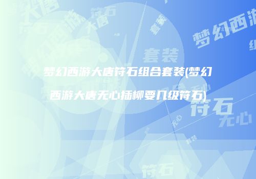 梦幻西游大唐符石组合套装(梦幻西游大唐无心插柳要几级符石)