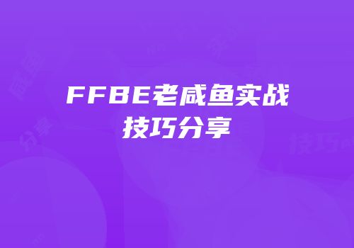 FFBE老咸鱼实战技巧分享