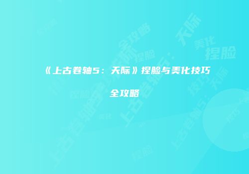 《上古卷轴5：天际》捏脸与美化技巧全攻略