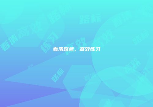 看清路标，高效练习