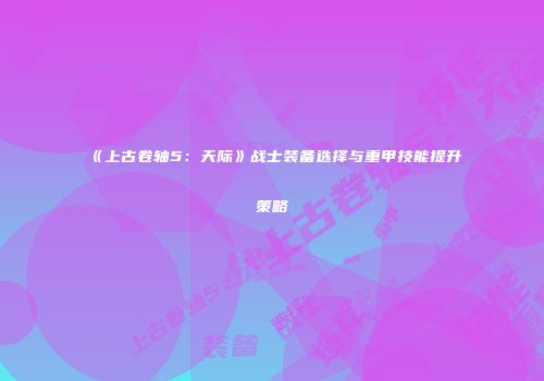 《上古卷轴5：天际》战士装备选择与重甲技能提升策略