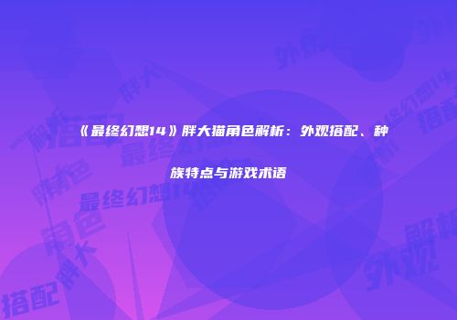 《最终幻想14》胖大猫角色解析：外观搭配、种族特点与游戏术语