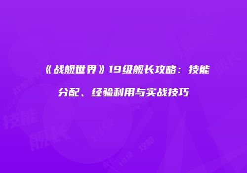 《战舰世界》19级舰长攻略：技能分配、经验利用与实战技巧
