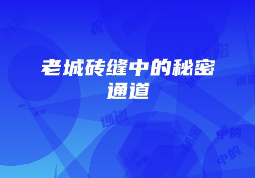 老城砖缝中的秘密通道