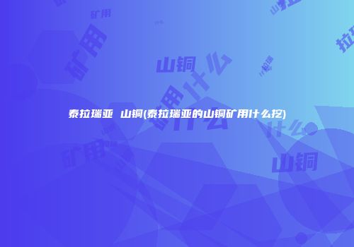 泰拉瑞亚 山铜(泰拉瑞亚的山铜矿用什么挖)