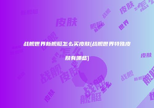 战舰世界新舰艇怎么买皮肤(战舰世界特殊皮肤有哪些)