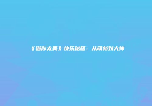 《猫你太美》快乐秘籍：从萌新到大神