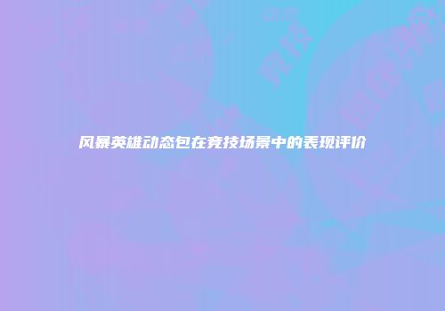 风暴英雄动态包在竞技场景中的表现评价