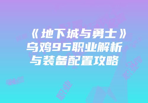 《地下城与勇士》乌鸡95职业解析与装备配置攻略