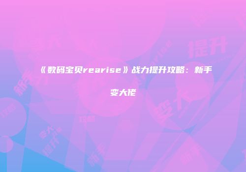 《数码宝贝rearise》战力提升攻略：新手变大佬