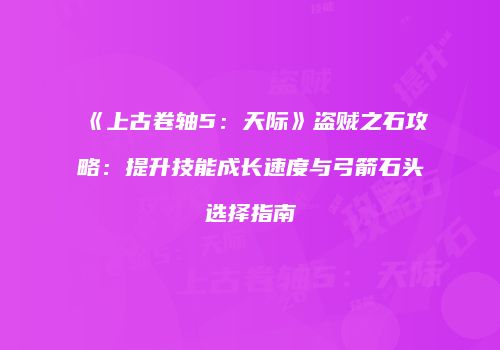 《上古卷轴5：天际》盗贼之石攻略：提升技能成长速度与弓箭石头选择指南