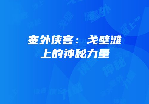 塞外侠客：戈壁滩上的神秘力量